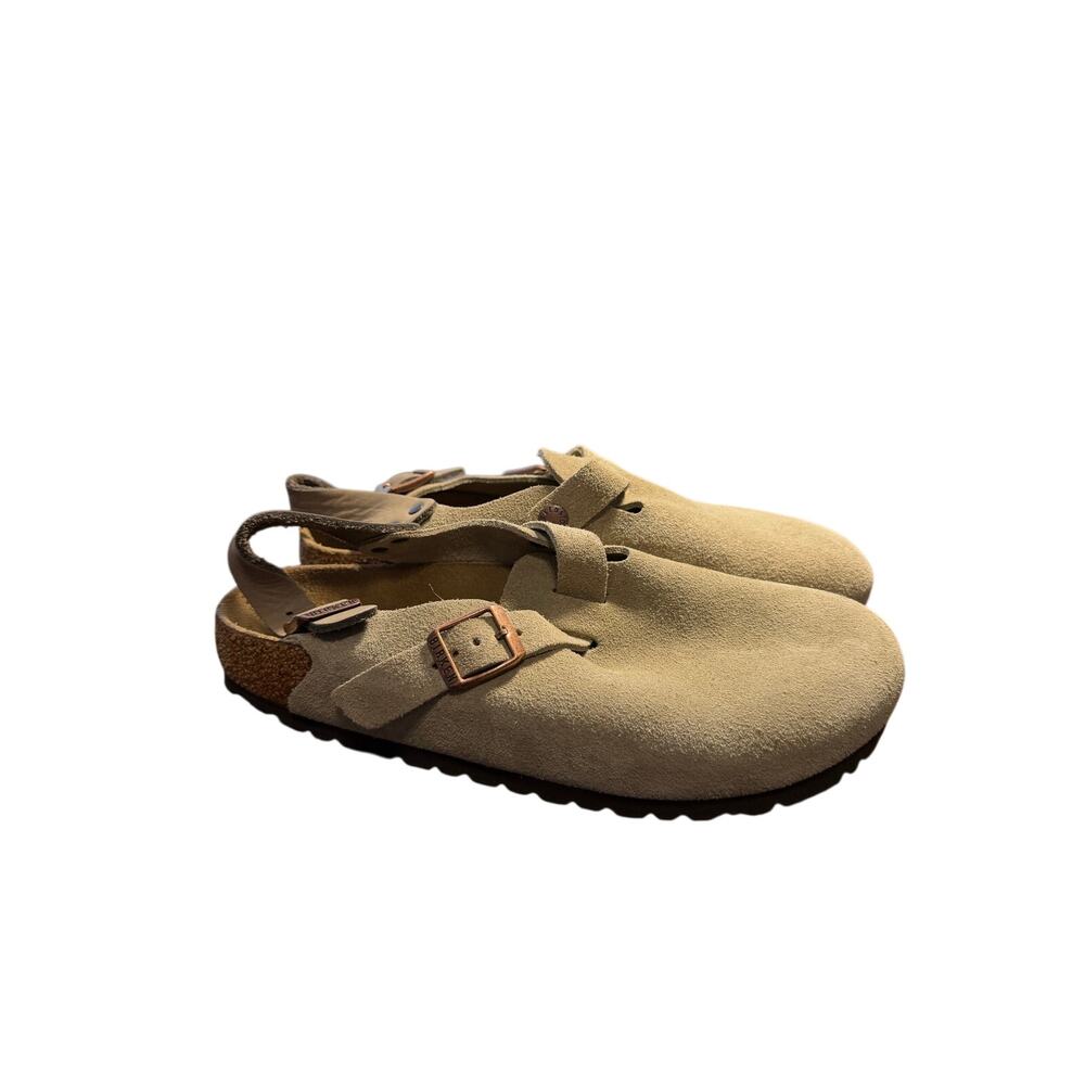 Birkenstock NWOT Tokio Clogs Suede Taupe Tan Sz EU 39 Narrow/ US 8 Wmn Granola